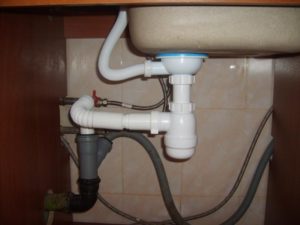 Siphon under the sink.