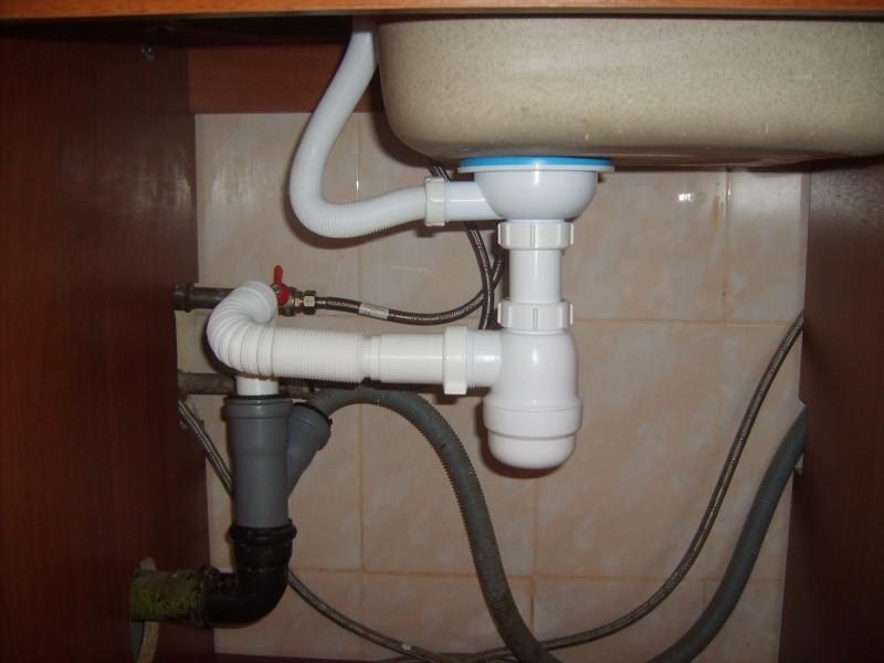 Siphon under the sink.