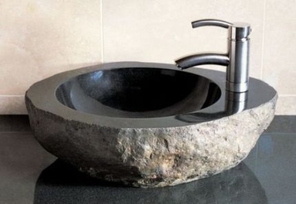 Sink made of stone.