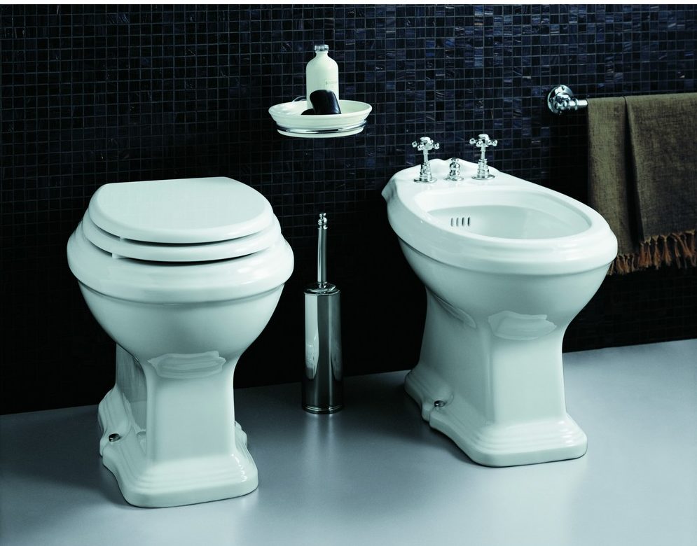 Bidet and toilet.