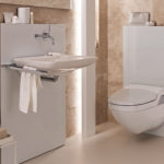 Toilet with installation in the interior.