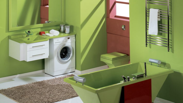 Combined bathroom washing machine