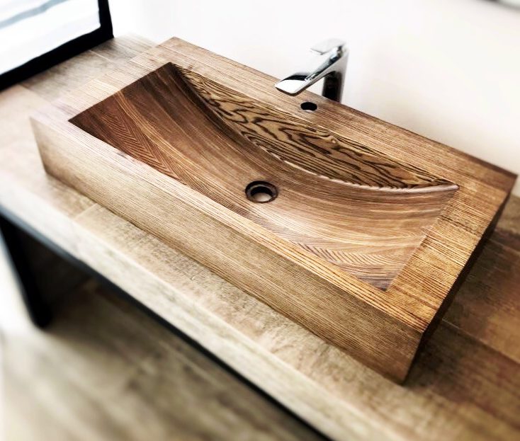Wooden sink.