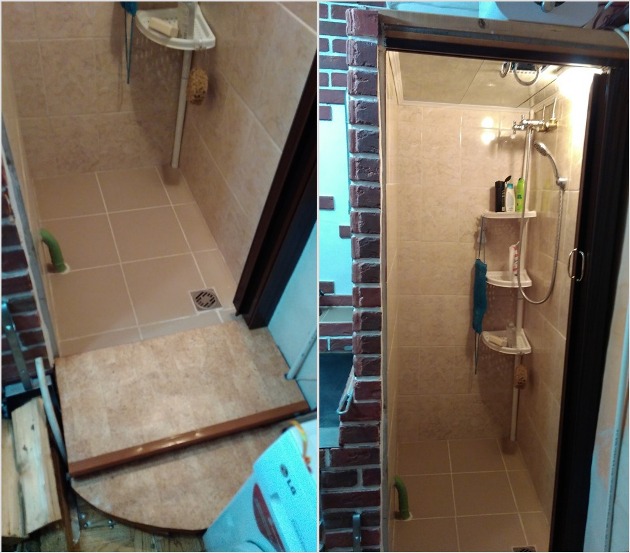 Option for a homemade shower stall.