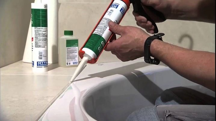 Application of silicone sealant.