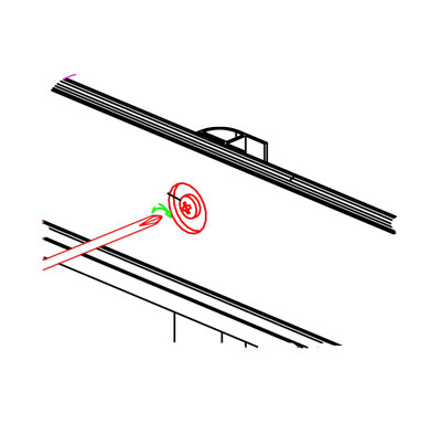 Fastening on a narrow profile.