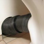 Corrugation for connecting the toilet to the sewer...