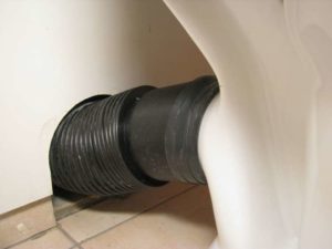 Corrugation for connecting the toilet to the sewer...