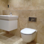 Toilet with installation.