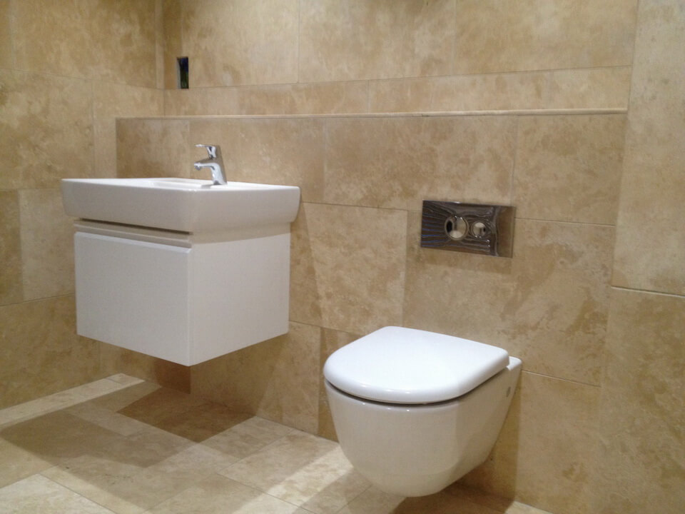 Toilet with installation.