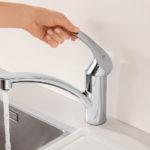 Single lever kitchen faucet.