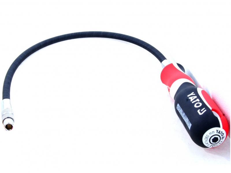 Screwdriver with flexible shaft.