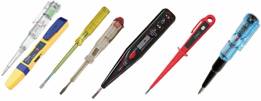 Types of indicator screwdrivers.