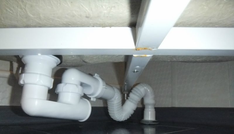 A sump connected to the sewer.