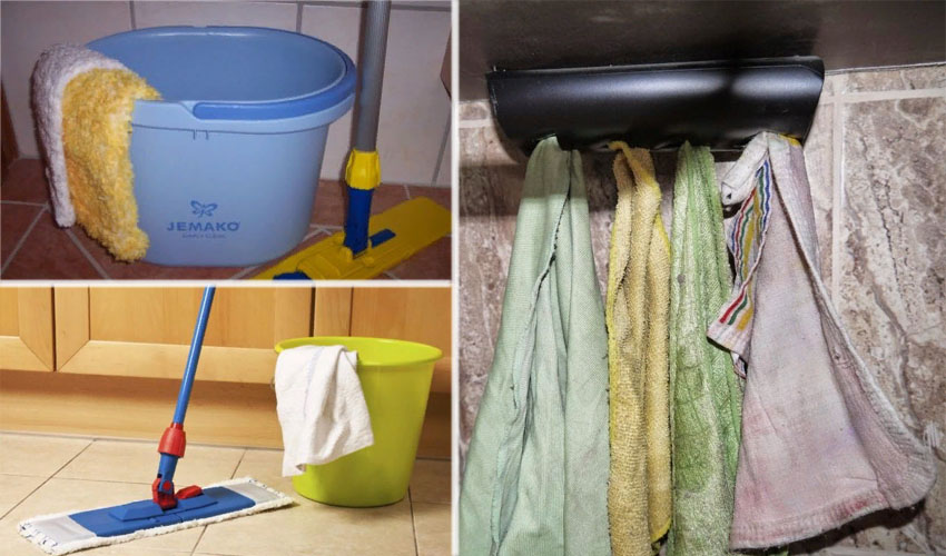 Where to store cleaning rags