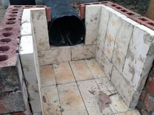 Construction of a smokehouse.