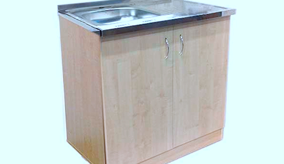 Ready cabinet for sink.