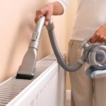 Unusual use of a vacuum cleaner