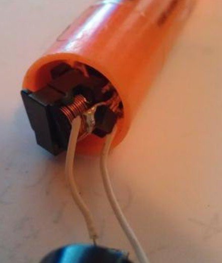 Battery-powered stun gun.