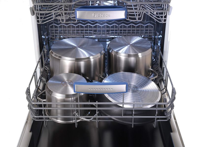 Pots in the dishwasher.