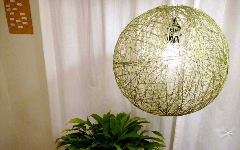 Chandelier made of threads.