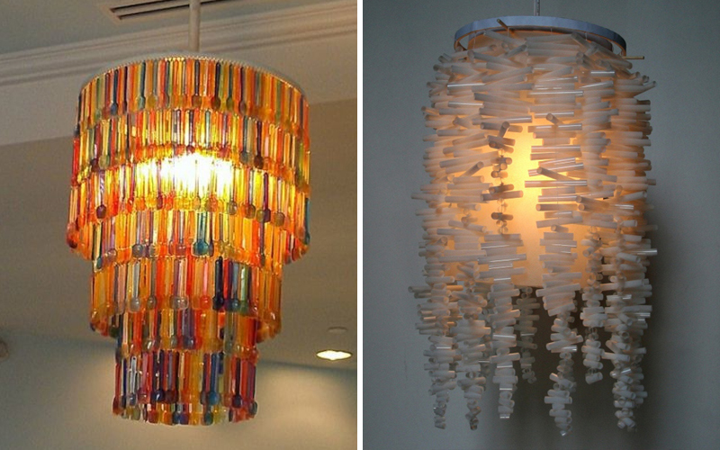 DIY lampshades for chandeliers.