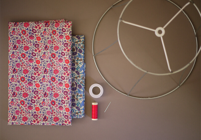 Creating a lampshade: stage one.