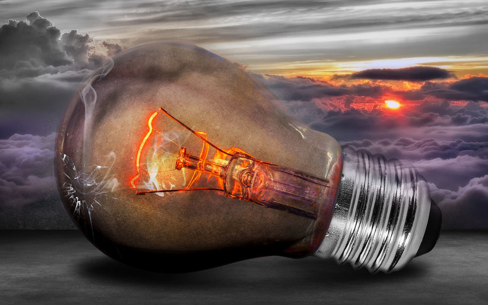 Incandescent light bulb.