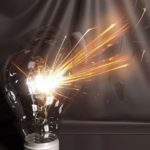 The light bulb explodes.