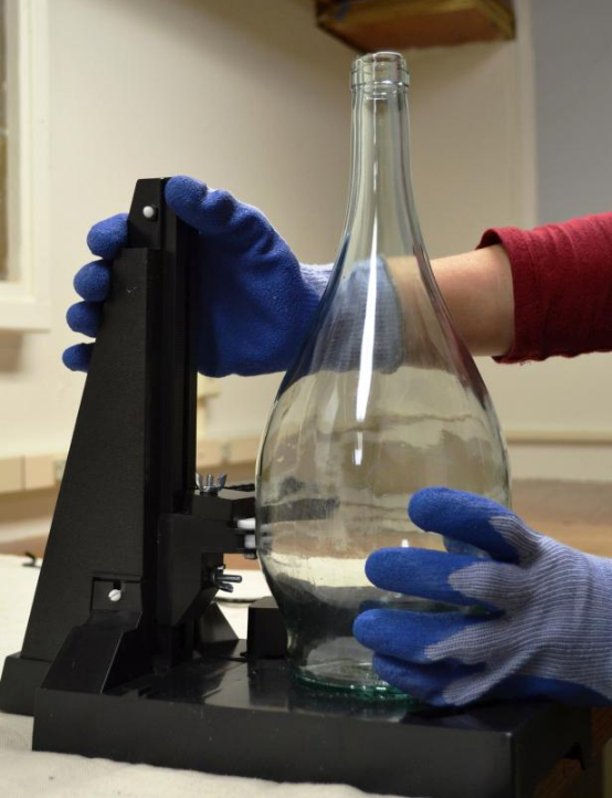 cut the bottle with a glass cutter