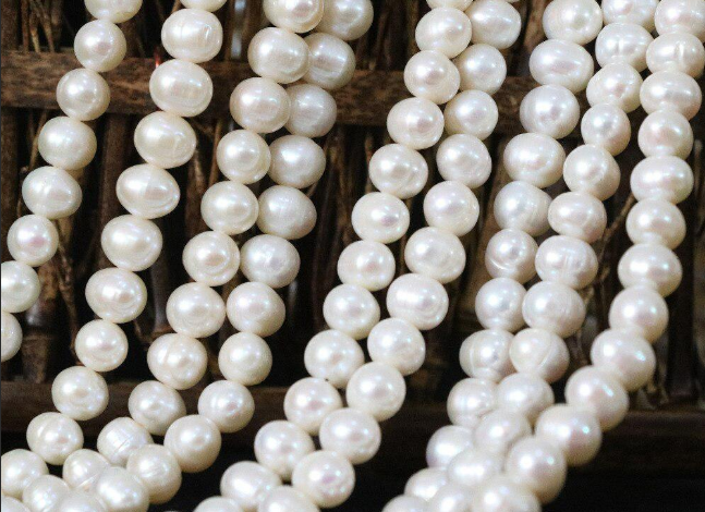 white beads