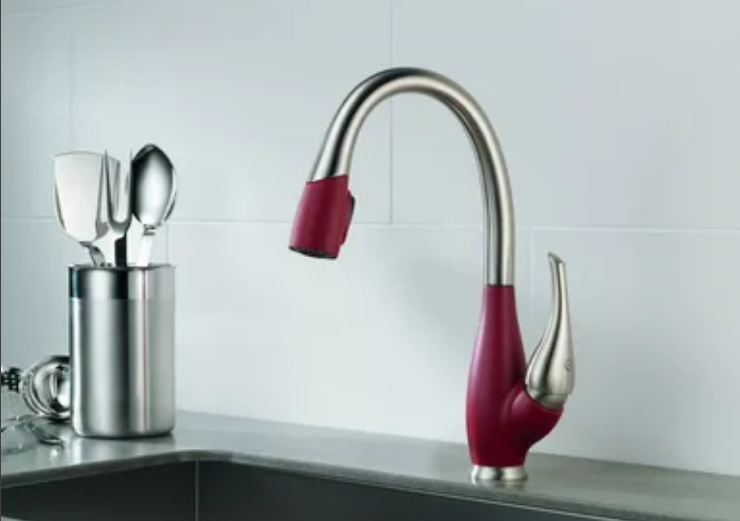 Kitchen faucet with lever