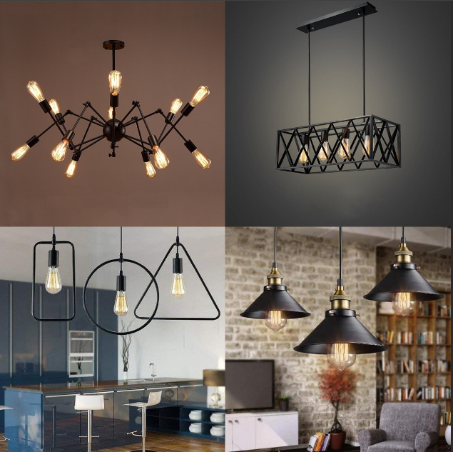 Edison lamp in spider chandelier