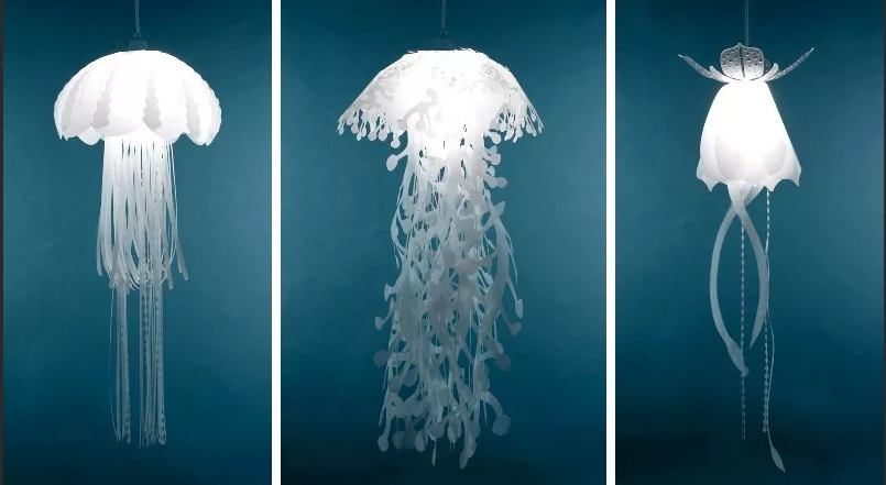 chandeliers made from improvised materials