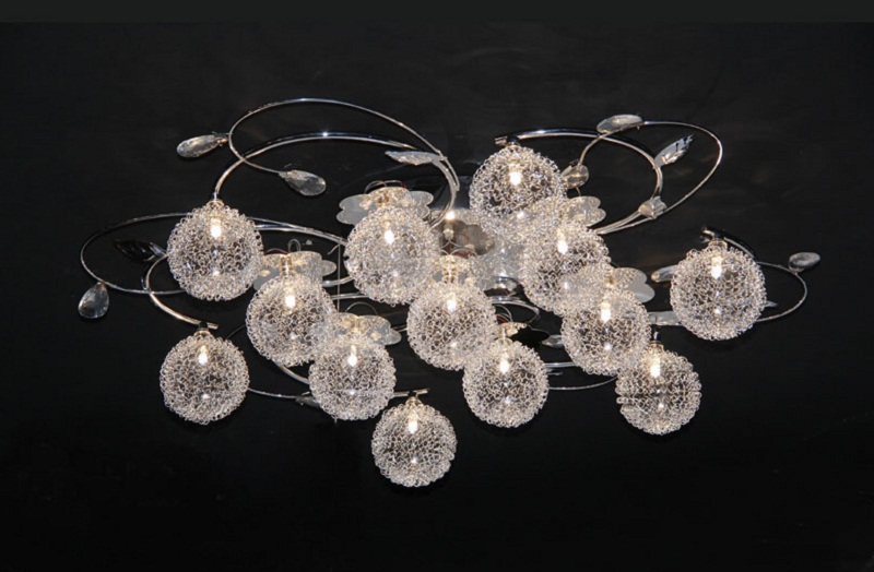 Chandelier with LED bulbs.
