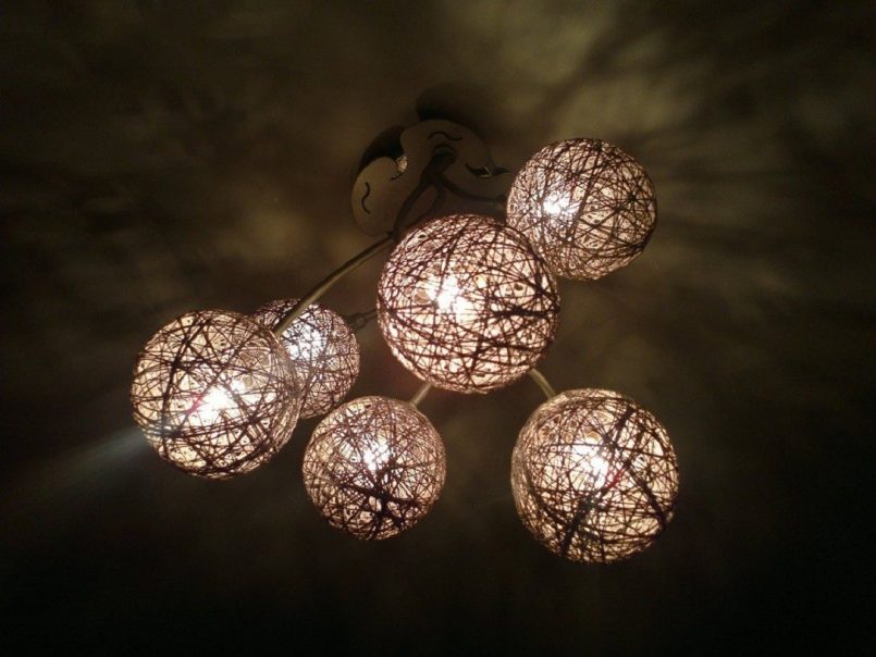 Assembled chandelier.