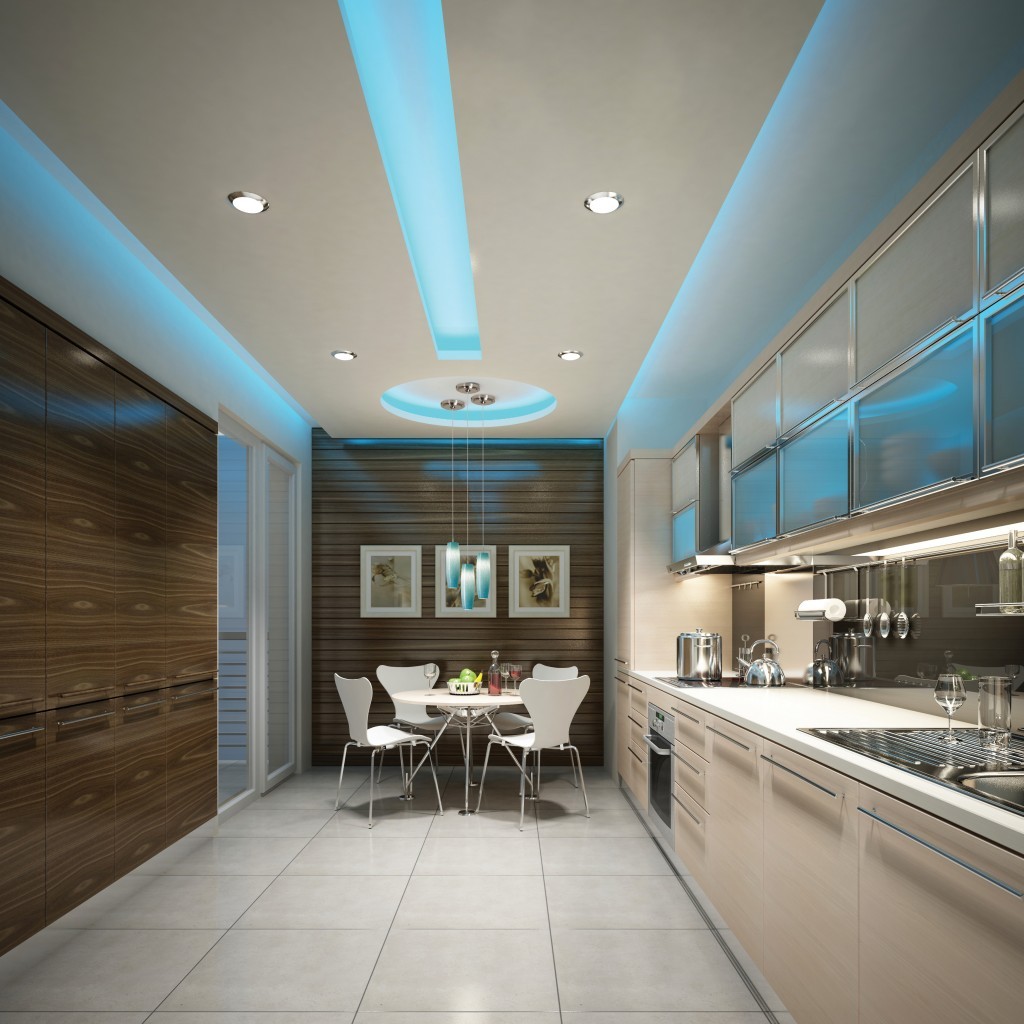 LED lighting in the kitchen.