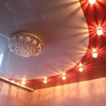 Lamps in a suspended ceiling.