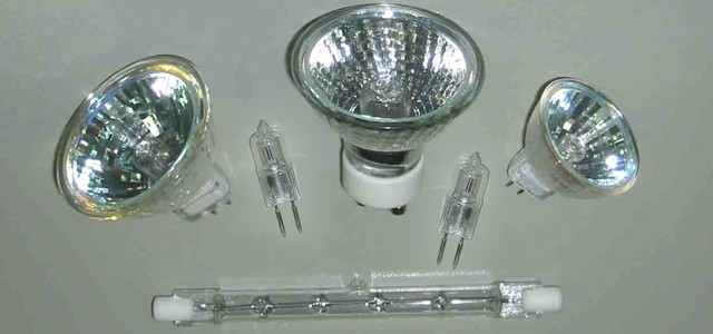 Halogen lamps.