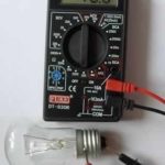 Testing an incandescent lamp.