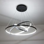 Chandelier made of flexible strip with LEDs.
