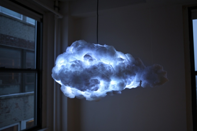 Chandelier in the shape of a cloud.