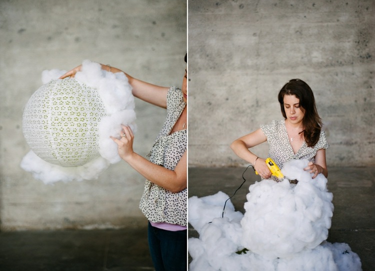 Creating a cloud chandelier.