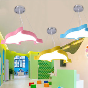 Chandelier for the children's room in the shape of a dolphin.