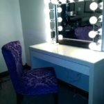 Finished mirror with lights.