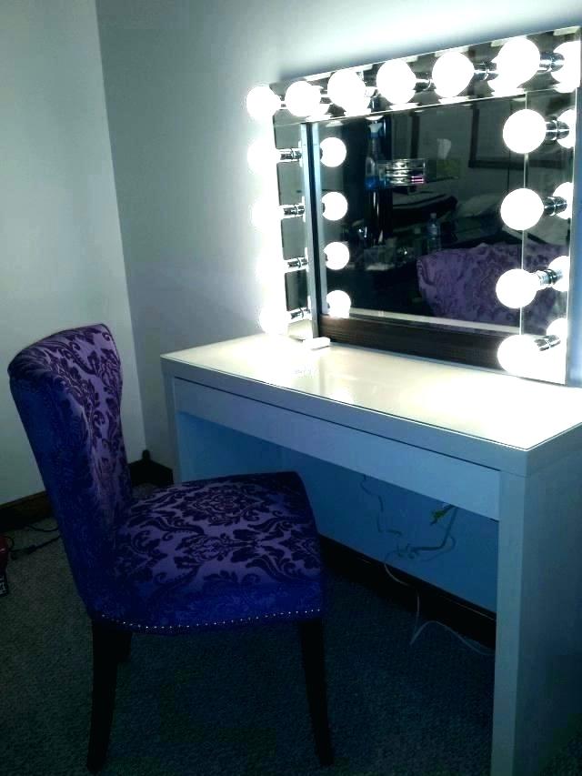 Finished mirror with lights.