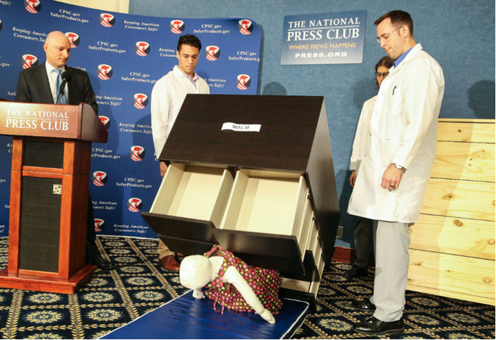 the chest of drawers fell on the child