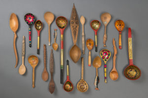 Decorative wooden painted spoon