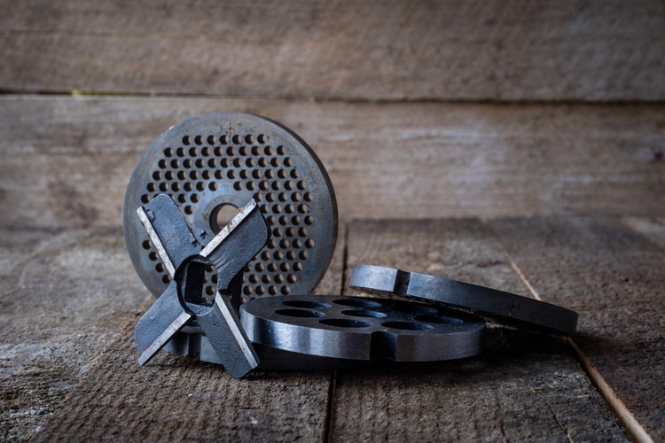sharpening a knife for a meat grinder