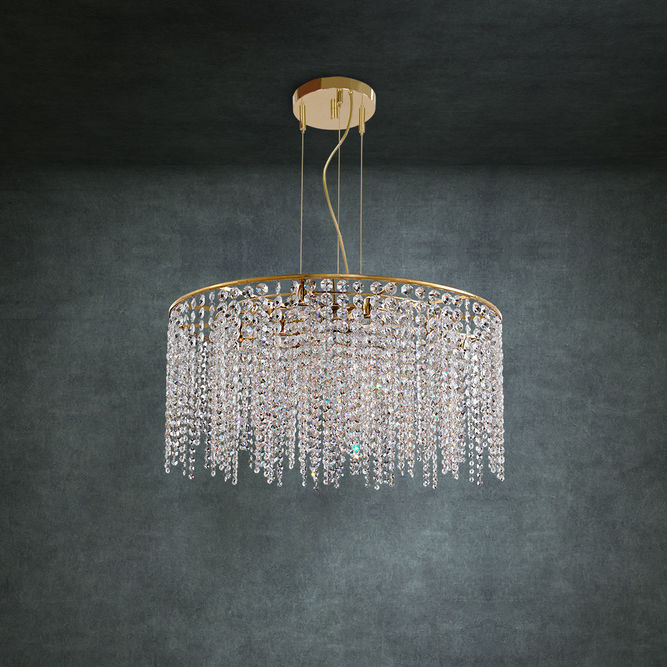 Art Deco chandelier with crystal inserts